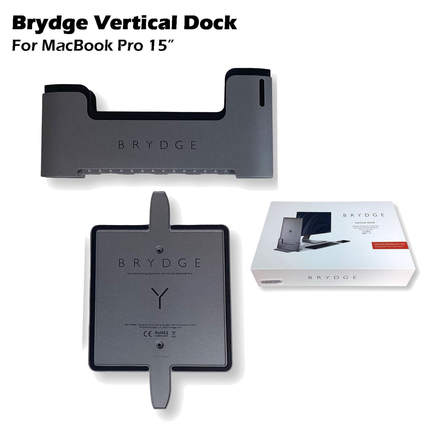 lot of 2 Brydge BRY15MBP Vertical Dock Stand for Apple Macbook Pro 15" 2016-2019